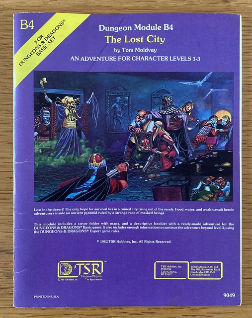 DUNGEONS & DRAGONS B4 Module The Lost City Game Adventure TSR 9049 £44. ...