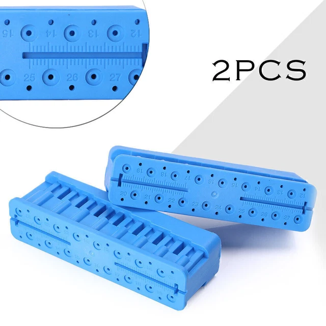 2 PCS Dental Endo Measuring Block Endodontic File Holder Ruler Autoclavable