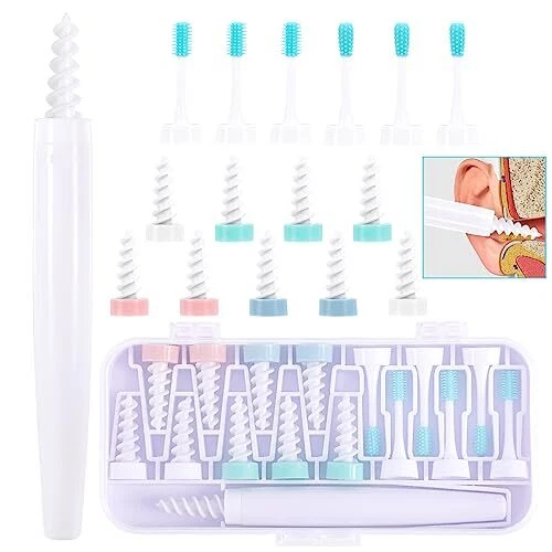 16 Pcs Cure Oreille Nettoyeur Oreille, Nettoyage Oreille en Silicone Nettoyant O