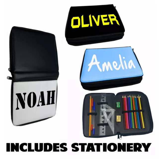 Personalised Pencil Case School Kids Children Pupil Primary Stationery Cases