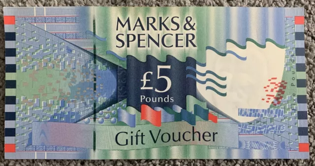 Vintage Out Of Date Marks & Spencer £5 Paper Credit Voucher (New Condition)