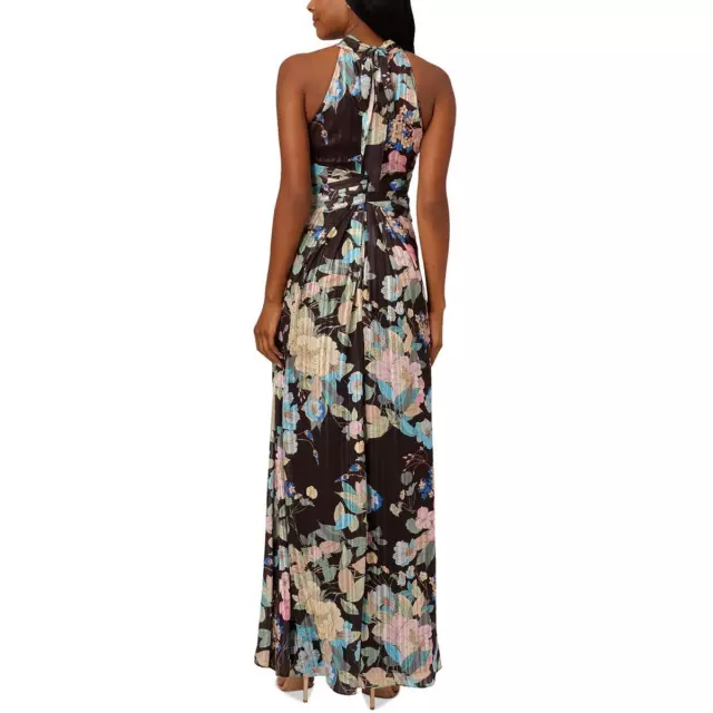 Adrianna Papell Womens Chiffon Floral Halter Maxi Dress BHFO 0019 2