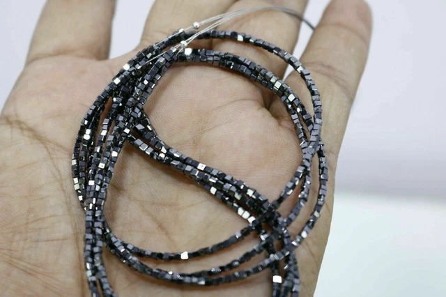 Bracelet En Argent 925 Avec 10.0 Ct Diamants Noirs Naturels Bruts - 8 Pouces, Inde