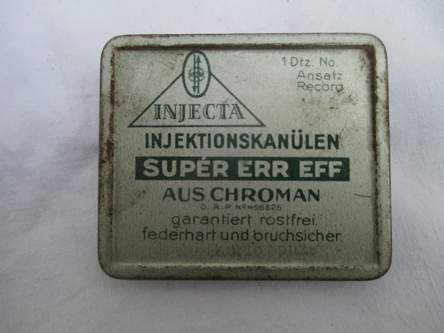 INJECTA Injektionskanülen Super ERR EFF aus Chroman zw. 1921 und 1948 gefertigt