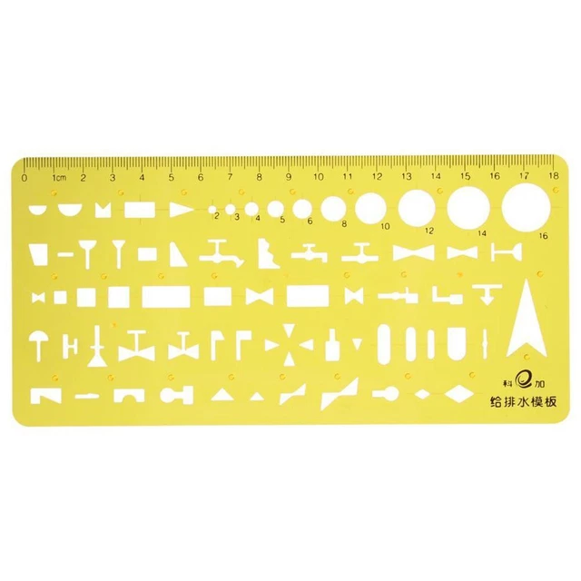 Ymapinc Lot de 4 gabarits de cercle pour dessin, dessin, forme de cercle/ ovale/triangle pour peinture, règles de mesure géométriques transparentes pour fournitures scolaires et de bureau