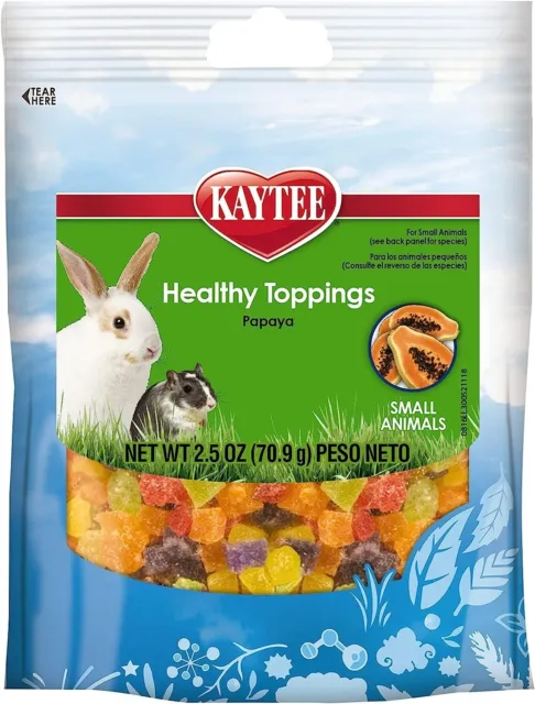 Kaytee Fiesta Healthy Toppings Papaya Treat For Small Animals, 2.5-Oz Bag