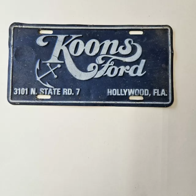 Koons Ford Hollywood Florida Car Dealership Dealer License Plate Tag Logo