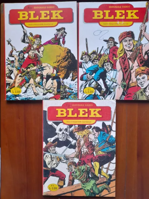 Editions DARDO : LOT DE 3 BLEK 5, 7 et 9, en italien. 1990. BLEK LE ROC