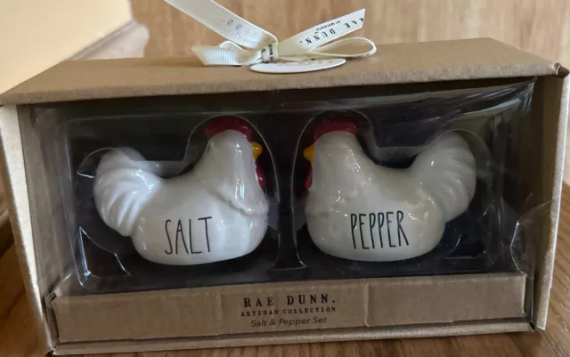 RAE DUNN Artisan Collection by Magenta, SALT & PEPPER Shakers Farmhouse Chickens