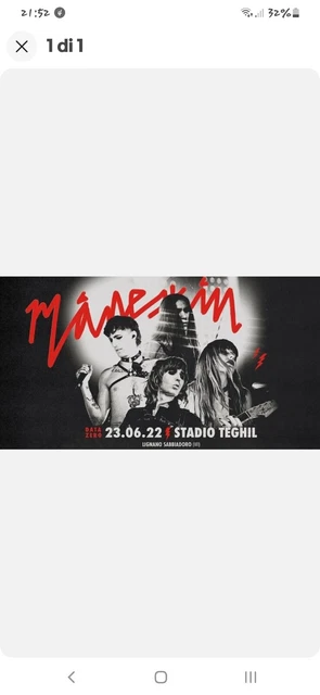 2 biglietti Maneskin + camera albergo 3 posti prato vip Gold, Lignano 23 06
