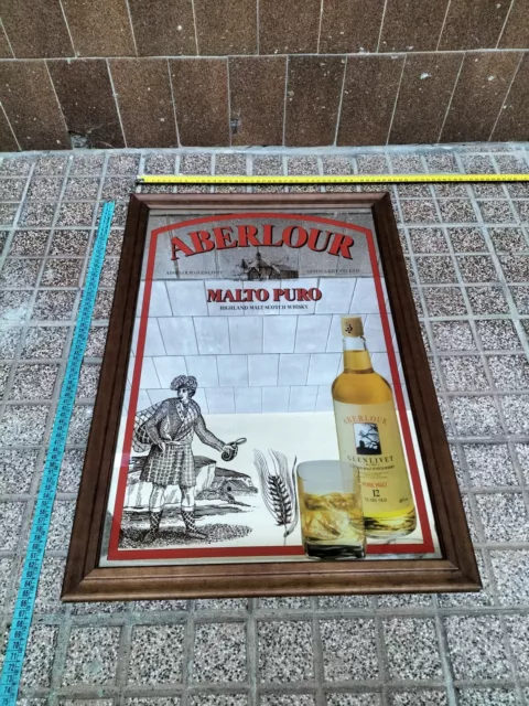 Stupendo Quadro A Specchio Pubblicitario Vintage Da Collezione Whisky Aberlour