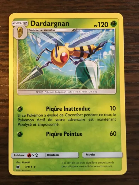 Carte Pokémon RARE Dardargnan 3/111 SL4 Soleil & Lune Invasion Carmin FR NEUF