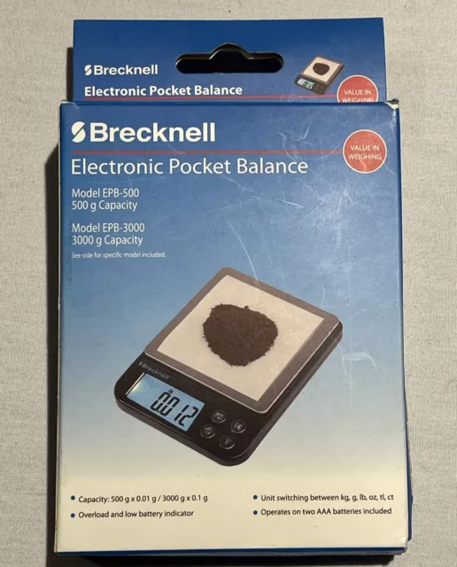 Brecknell EPB 500, Electronic Pocket Balance, 500 g x 0.01 g Open Box Used