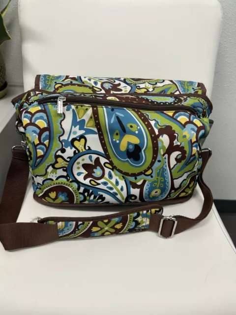 Unisex Diaper Bag timi & leslie Tote Brown Green Blue Yellow Paisley