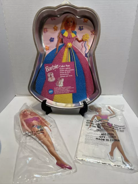 Wilton Barbie Birthday Cake Pan Cheerleader Ballerina Inserts 2105-3550 Complete