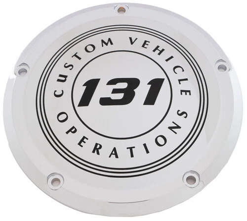 Chrome 131 CVO Derby Cover Custom Engraving 131-10-46