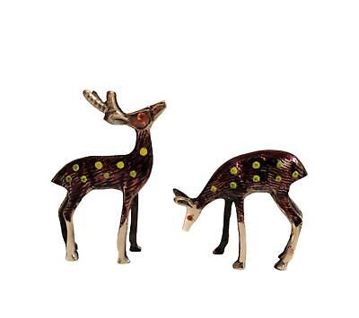 Brass Deer Pair Statue showpiece for Gift & Home Decorative Items (H 5.1 inch)