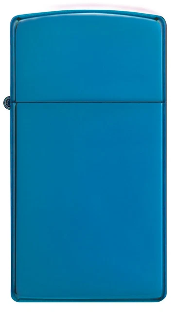 Genuine Zippo Lighter Slim High Polish Sapphire Blue (90494) Gift Boxed