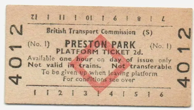 BTC(S) Platform Ticket Preston Park (No.1) 2d