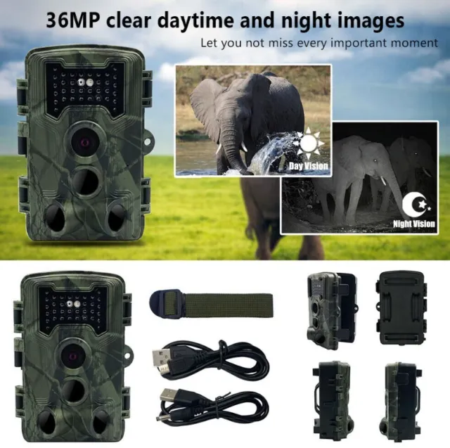 36MP/12MP Wildlife Tracking Camera 1080P Night Vision Outdoor Hunting Camera UK