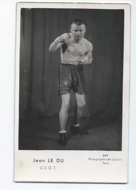 BP168 Carte Photo vintage card RPPC Homme Boxeur Jean Le DU USGT