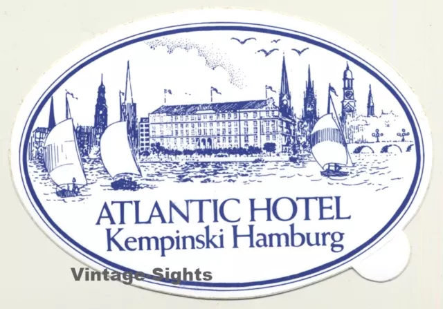 Hamburg / Germany: Atlantic Hotel Kempinski (Vintage Self Adhesive Luggage Label