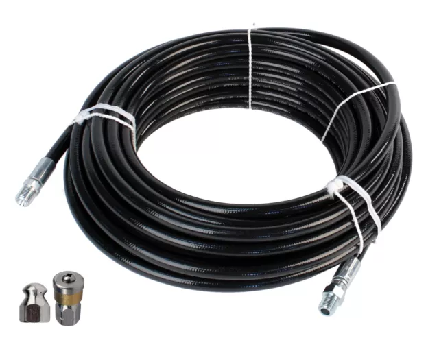 Schieffer 1/4" x 200' 4400 PSI Thermoplastic Sewer Jetter Hose & 5.5 Nozzles