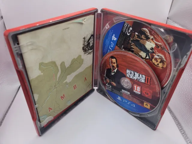 Sony PS4  PlayStation Red Dead Redemption 2 Steel book With Map