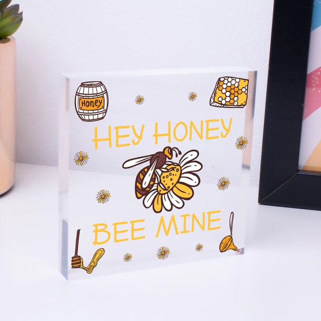 Be Mine - Plakette Valentinstag Geschenk Freundin Paare Liebe Gedicht Herzen Holz