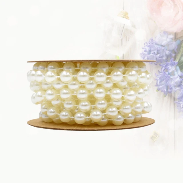 8 MM Pearl String Roll Flowers Arrangement Pearls Trim Wedding Decor Beads