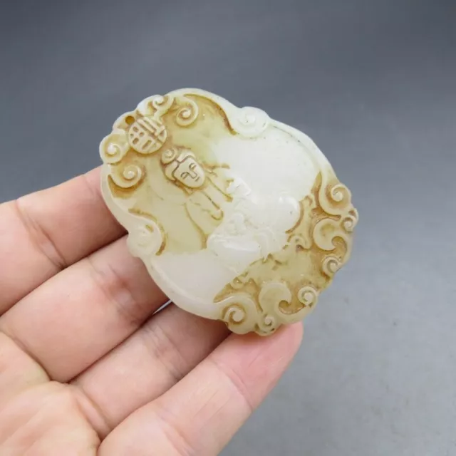 Chinese, jade, noble collection,Hetian jade, white jade, guanyin, pendant  A(68) 2