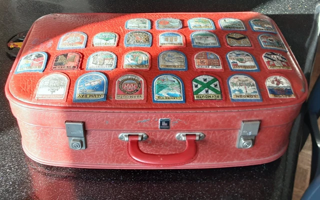 ANCIENNE VALISE MOYENNE DE VOYAGE LA MONDIALE LUXE ANNÉE 40/50