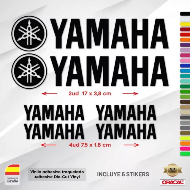 6X Pegatinas Yamaha Sticker Vinilo Pack Sponsor Moto Autocollant Logo