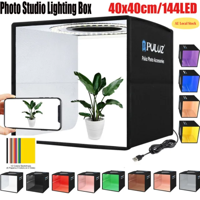 PULUZ 40CM Photo Box Studio Lighting Box Cube Photography 12 Colors Backdrops
