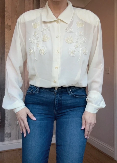 Beaded Staple Blouse - Cream main image 0