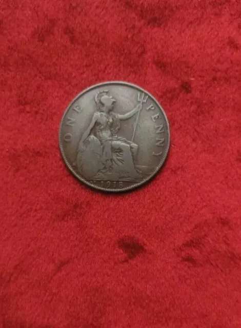 Antique 1918 KN George V Penny