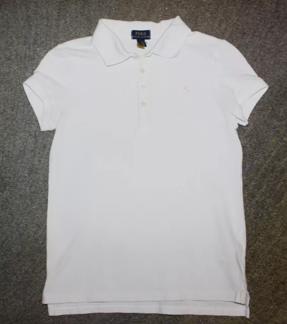 Polo Ralph Lauren Girls White Short Sleeve Polo Shirt - Size L (12-14) - EUC #2