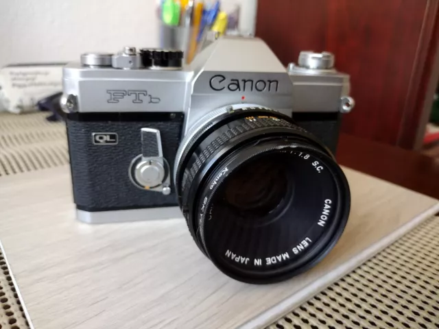 Canon FTb QL 35mm SLR Film Camera with 50mm F/1.8 Fast Prime Lens