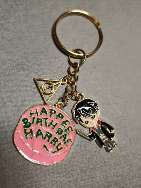 Harry Potter Fan Schlüsselanhänger Charm Happy Birthday Harry Hogwarts NEU