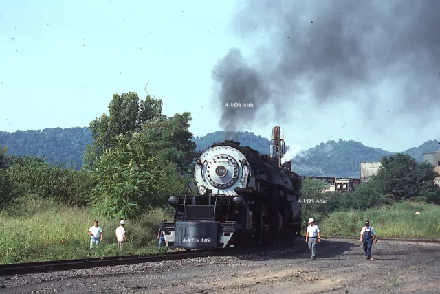 BIN  Orig slide N&W NW Norfolk Western steam 2-6-6-4  1218 Portsmouth OH 1991