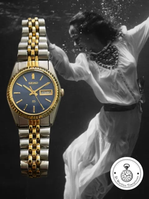 VINTAGE SEIKO 3Y03-0160 A4 Women's WristWatch Day Date Goldtone Case Quartz  $ - PicClick