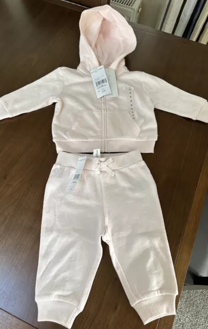 Ralph Lauren Baby Girl Pale Pink Tracksuit Age 3/6 Months BNWT