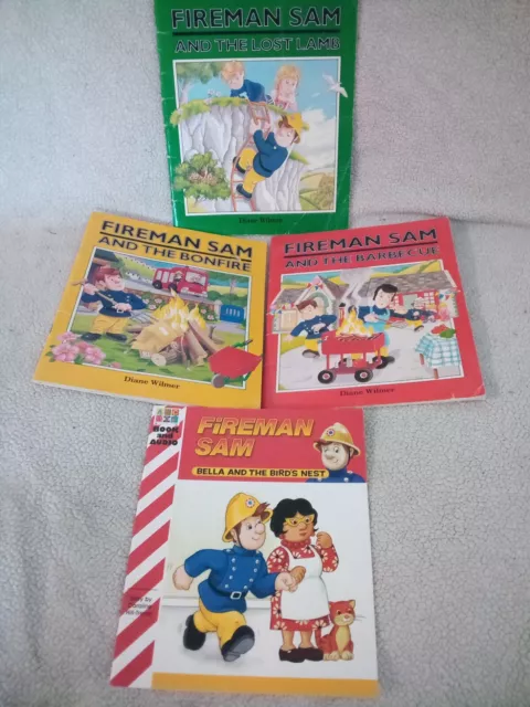 Fireman Sam, Vintage (1988) Illustrated Softcover Book Bundle; By Diane Wilmer