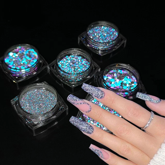 Pellicola unghie transfer sticker adesivo colorato glitter amore cuore nail art fai da te