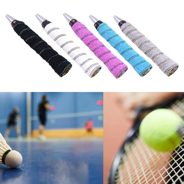 Aster Lot De 24 Bandes Antidérapantes Raquette Tennis Badminton - Super Absorbantes, 8 Couleurs