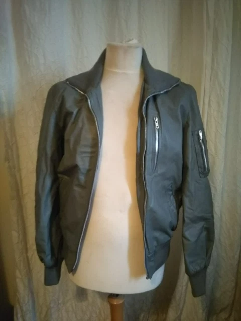 german air force grey leather flight jacket