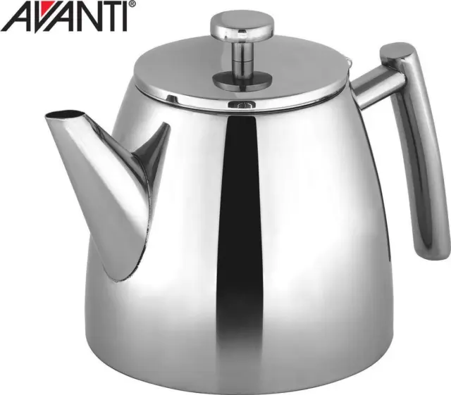 Avanti 1.2L Modena Double Wall Teapot+High-grade 18/8 stainless steel walls