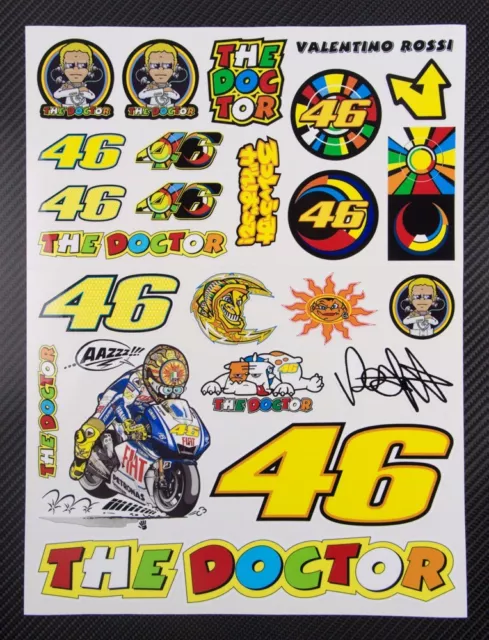 46 MotoGP Yamaha R1 motorcycle car helmet decals badge 24 stickers set Laminated