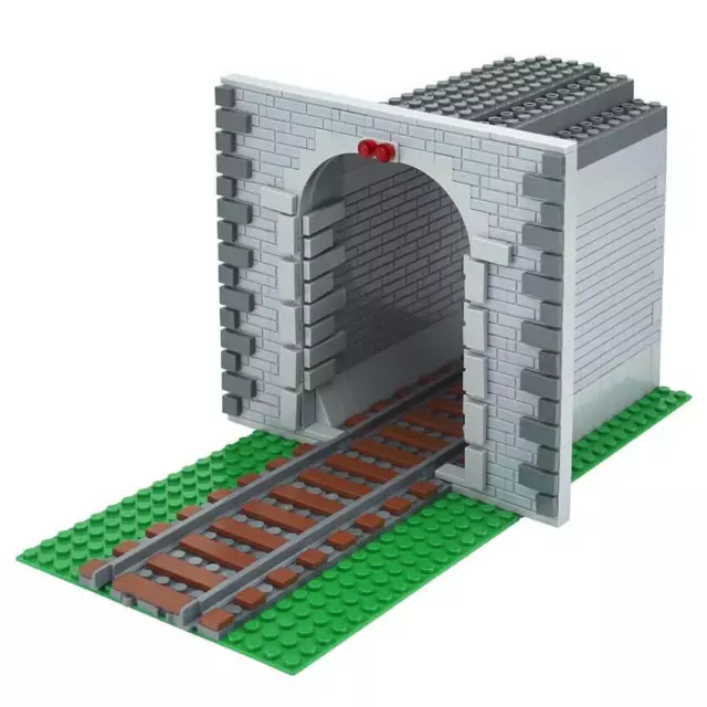 City Train Track Tunnel Exit Entrance for Lego Kit Building Blocks Brick Set MOC