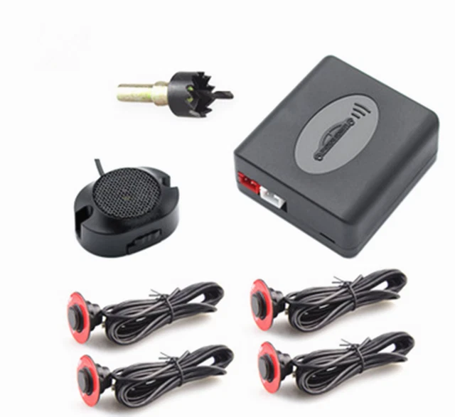 Car 4 Parking Sensors Car Reverse Backup Rear Radar system  Buzzer Alarm Black